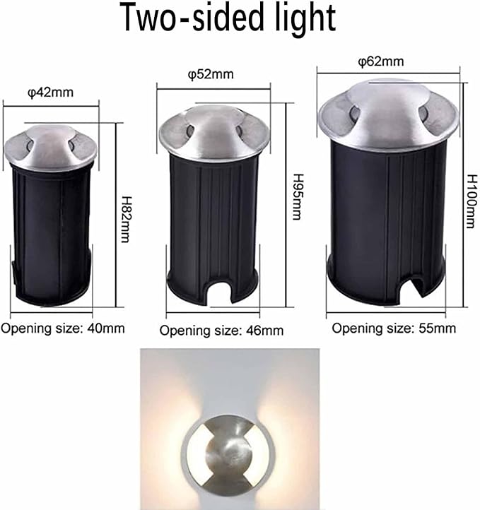 Outdoor Landscape Lamp - LED Buried Lights Recessed LED Spotlight One/Two/Four Side Decorate Lighting Wall Light IP67 Waterproof Garden Decoration Ground Light1w-yellow-42MM-B