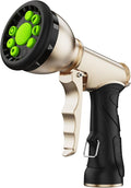 RAINPOINT Garden Hose Nozzle 9 Spray Patterns Hose Sprayer Nozzle Heavy Duty Metal Water Hose Nozzle Adjustable Hand Sprayer Watering Plants and Lawn Pet Showering Green