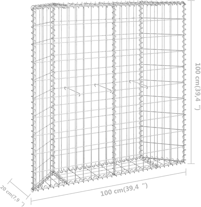 Trapezium Gabion Raised BedOutdoor Garden GabionsStone BasketsPlanters Raised Vegetable BedsGarden DecorationGalvanized Steel 39.4x7.9x39.4