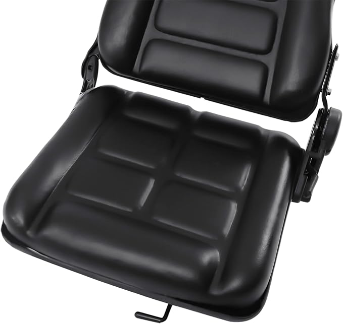 Universal Forklift Seat Forklift Seat with Adjustable Backrest Foldable Lawn Mower Seat with Pre-Drilled Holes for Garden Excavator Bulldozer Trencher (Classic)