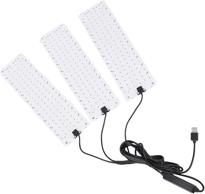 AYNEFY Succulent Seedlings High PPFD Indoor Lamps LED Grow Lights Full Spectrum Plant Growing Lamp Timer Function High PPFD Indoor Lamps Energy Saving Growth Light for Seed (3 Head)