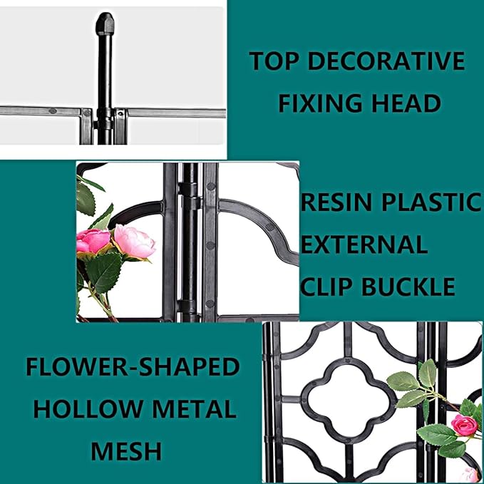 Outdoor Garden Trellis Plastic Coated Galvanized Fence Panel Durable Flowers Stands Support for Climbing Rose Vegetable Flower120cm
