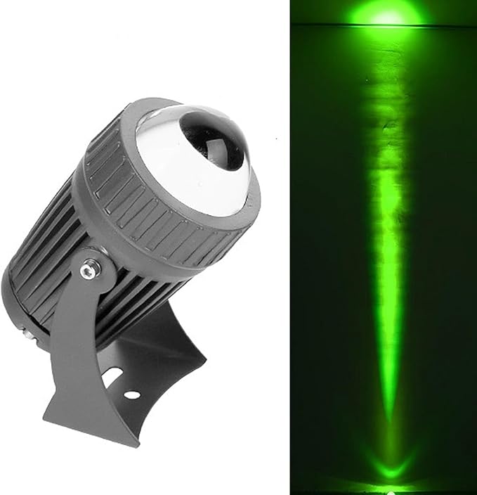 LED Beam Spotlight 10W IP65 Narrow Beam Floodlights Waterproof RGB with Remote Control Rotation Spotlight Adjustable Angle Up Lights(Green12V)