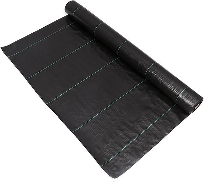 Weeds Barrier Fabric Garden Weeds Control Fabric Heavy Duty Woven Ground Cover Weed Barrier Weeds Control Fabric Mat for Garden Raised Bed Landscaping Black(6x50ft)