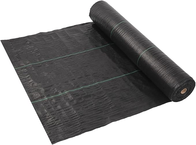 6.5ft x 300ft Weed Barrier Landscape Fabric Heavy Duty Weed Blocker Garden Weeding Control Mat for Greenhouses Lawn Garden Flowers Crops Potted Plants 100gsm
