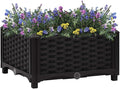 Raised Bed Garden Planter Outdoor Planter Box Natural Plant Pot Suitable for Vegetable Grass Lawn Yard 15.7x15.7x9.1 Polypropylene