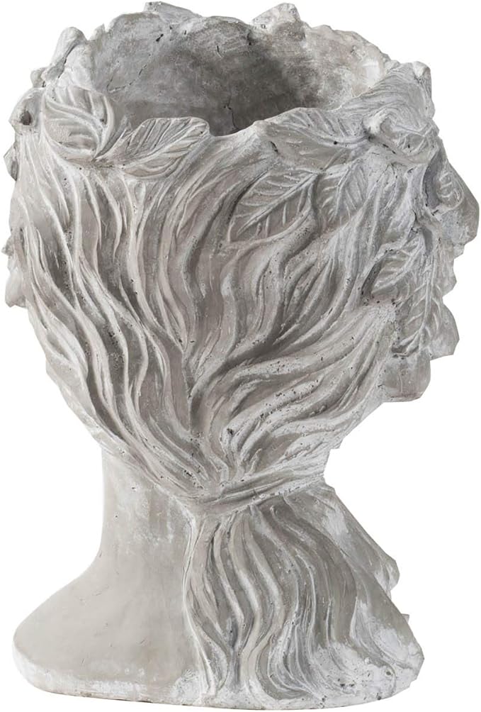 Cement Bust Wall Planter Indoor Outdoor Home GDecor 8 x 9 x 11.5