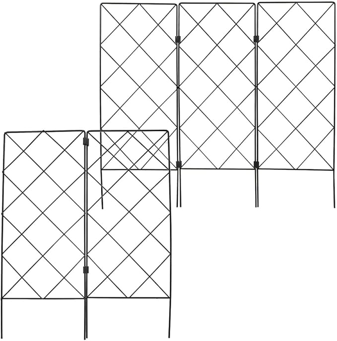 Milisten 5pcs Garden Climbing Trellis Plant Support Vine Climbing Rack for Potted Plants Black 20x53cm Multifunctional Foldable
