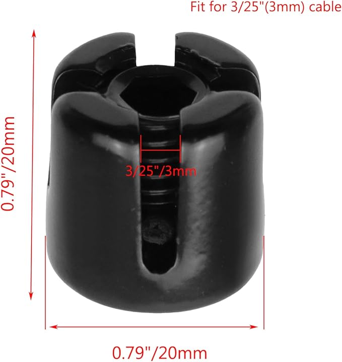 20 Pcs Black Cross Cable Clamps 316 Stainless Steel Cable Clips No Drilling Required Wire Rope Wall Trellis Kit Fittings for Steel Wire Nets Vines and Climbing Plants(Fit 3/25 Cable)