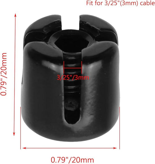 20 Pcs Black Cross Cable Clamps 316 Stainless Steel Cable Clips No Drilling Required Wire Rope Wall Trellis Kit Fittings for Steel Wire Nets Vines and Climbing Plants(Fit 3/25 Cable)