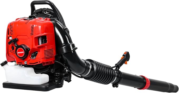 Leaf Blower Gas Powered 52-75CC Gas Powered Backpack Leaf Blower with 2/4-Stroke Engine 750/900CFM Powerful Snow Blower for Lawn Care Yard Dust Debris (Red - 75CC - 4 Stroke)