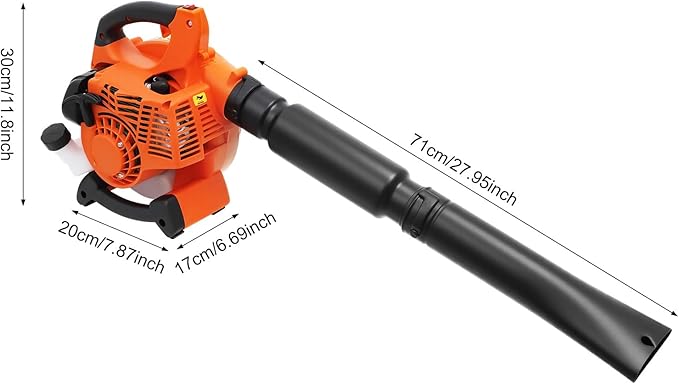 25.4cc 2-Cycle Gas Handheld Leaf Blower Light Gas Blower w/0.4L Fuel Tank 424CFM 152MPH Low Vibration and Cruise Control Powerful Blowers for Lawn Yard Care(25.4cc 2-Stroke)