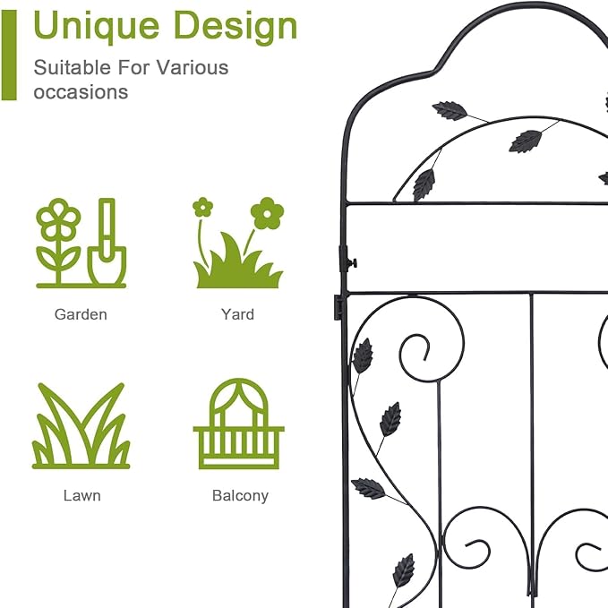 hogardeck 4 Packs 60 * 18 inch Metal Garden Trellis for Climbing Plants OutdoorHeavy DutyBlack Coating Rustproof Trellis for Rose Vegetable Flowers ExpandablePerfect for Training Climbing Plants
