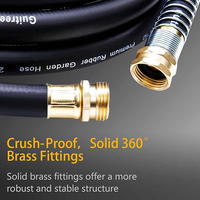 Leader Garden Hose 15ft x 3/4 Heavy Duty Short Water Hose Female to Female Fittings Five Layered Braiding for Durability 1000PSI Burst 300PSI Working (Black)