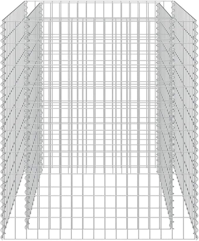 YAFF Square Gabion Raised Bed Large Metal Steel Garden Planter for Outdoor Use Silver 35.4 x 35.4 x 39.4
