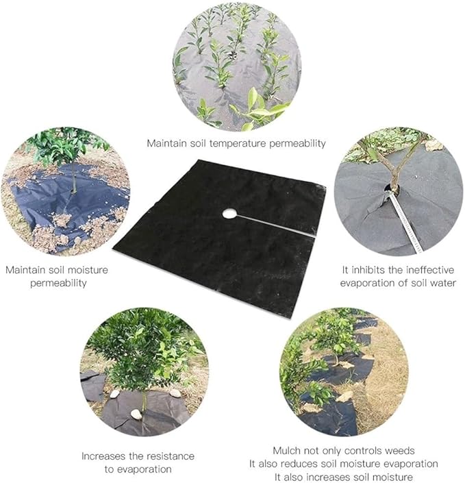 10PCS Ground Cover 1.2m×1.2m for Flowers and Plants Protection Covers Non-Woven Orchard Grass Cloth