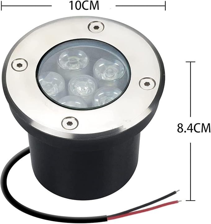 3Pcs Ground Led Landscape Lights - 6W Outdoor Buried Lights Ip66 Waterproof Round Recessed Floor Spotlight Outdoor Landscape Lights Led Underground Light for Driveway-Blue-6WAC12V