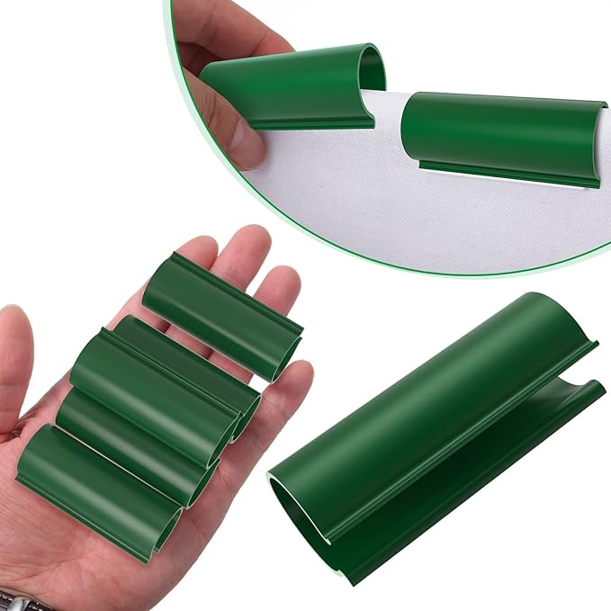 Jetec 128 Pieces PVC Pipe Clips Covers 2.4 Inches Long Greenhouse Clamps for Netting for Greenhouses Garden Shelters Bird Protection(For 1/2 Inch PVC PipeGreen)