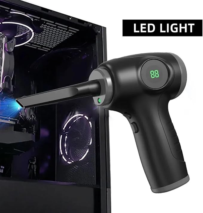 Handheld Cordless Air Duster Car Vacuum Cleaner and Home Portable Dual Purpose Blower Compressor with LED Display USB