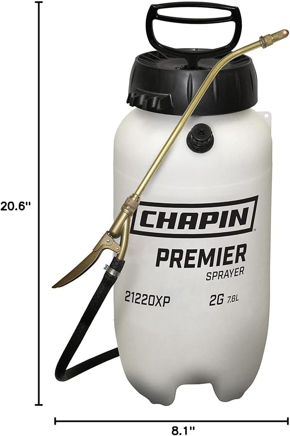 Chapin 21220XP 2-Gallon Pro XP Poly Sprayer for Fertilizer Herbicides and Pesticides Translucent White