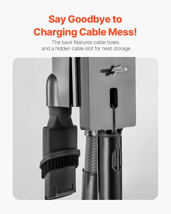 VEVOR Vacuum Stand Compatible With Dyson V7 V8 V10 V11 V12 V15 SV10 SV12 SV14 SV18 SV21 Upright Vacuum Cleaners &amp Accessories Stable Vacuum Stand Holder with 3 Clips and Adjustable Height