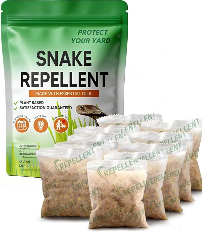 Snake Repellent for Yard Snake Deterrent Outdoor Snake Away Repellent for Garden/Lawn Backyard Snake Repellent Covers 120 Sq Ft Lasts Up to 60 Days 10 Packs
