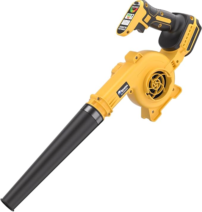 20V Cordless Leaf Blower - 4-Speed Electric Blower Lightweight for Quick Yard Cleanup Patio Driveway &amp Dust Removal - Complete Lawn Care Blower Kit(Only ToolYellow)