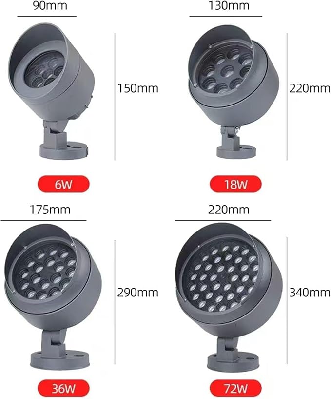 Landscape Lights - DC24V/AC220V Rotation Spotlight LED Tree Floodlights IP65 Outdoor Landscape Garden Lawn Lamps Villa Wall Washer Lights Spotlight Led Beam Light(Green18w(220v))