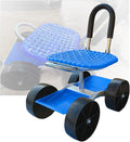 Garden Stool with Wheels23-35Cm Adjustable HeightBearing 100Kg Garden Cart with Storage Basketfor Orchards Farms Home4 Wheels