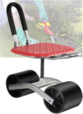 Outdoor Gardening Wagon ScooterGarden Cart Workseat with Wheels360°Swivel Rolling GardensFoldable Storage for Lawn Yard(Black)
