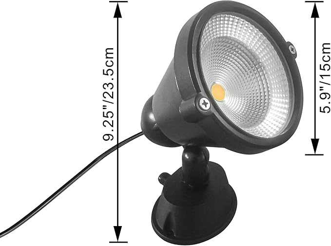Kiven Plug in LED Indoor/Outdoor Waterproof Spotlight with 9.84 FT Plug-in Cord 20 Watts Plug in Accent Light with Vinly Siding Hooks for Plants Porch GardenVinly Siding(Cool White)