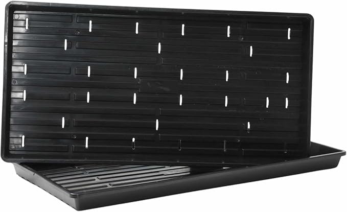 Bootstrap Farmer Microgreen 1020 Trays Shallow Extra Strength 10 Pack Seed Tray with Holes - Grow Fodder Wheatgrass Sprouting Plants Growing
