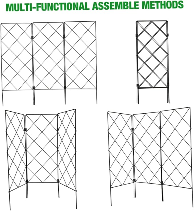 YARNOW 5pcs Folding Garden Trellis for Climbing Plants Plant Support Stand for Indoor and Outdoor Use Easy to Install Each for Potted Flowers and Vines
