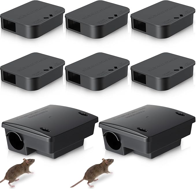 16 Pack Key Required Rat Station Box 4 Large &amp 12 Compact Outdoor Mouse Bait Stations Box Lockable Weather Resistant Bait Boxes for Indoor &amp Outdoor