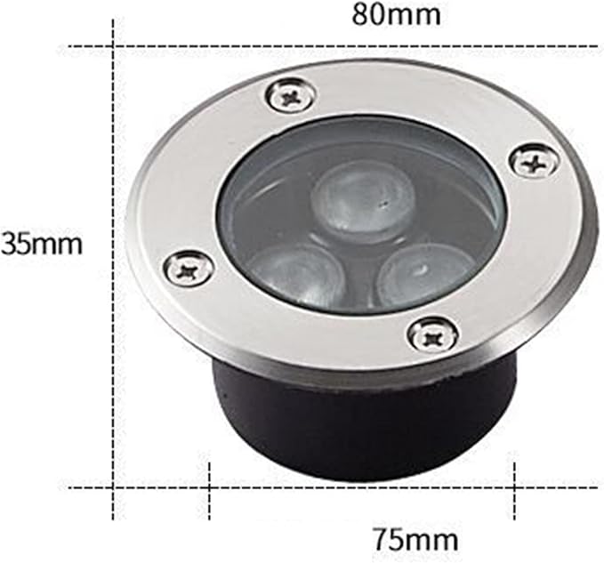 Ultra-Thin 3W Outdoor Recessed Spotlight - Waterproof IP65 Garden Ground Light Floor Lamp for Courtyard &amp Lawn Cold White LED 220V Landscape Lighting (100x35mm)