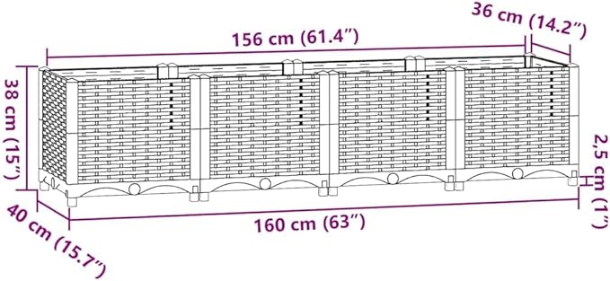 SKM Raised Bed White Polypropylene Large Durable Raised Garden BedWhite (Weight 18.01KG)