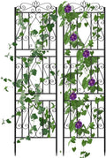 2 Pack Rustic Arch Garden Trellis Rustproof with Stakes Easy Installation for Ivy Climbing Plants