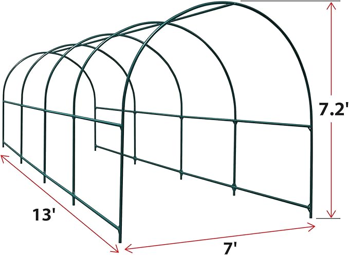 BenefitUSA Large Walk-in Garden Plant Arch Greenhouse Replacement Frame for Flowers/Fruits/Vegetables/Party (13 x 7 x 7.2ft)