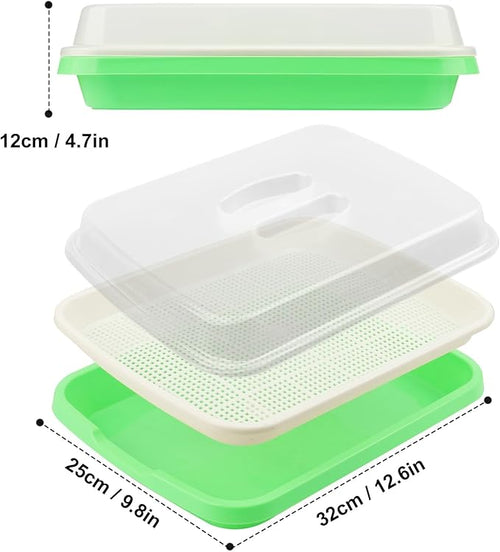 10 Pack 12.6 x 10 x 4.8 inch Microgreens Growing Trays with Lids BPA-Free Sprouting Trays Germination Tray for Beans Wheatgrass &amp Microgreens Home Kitchen &amp Garden