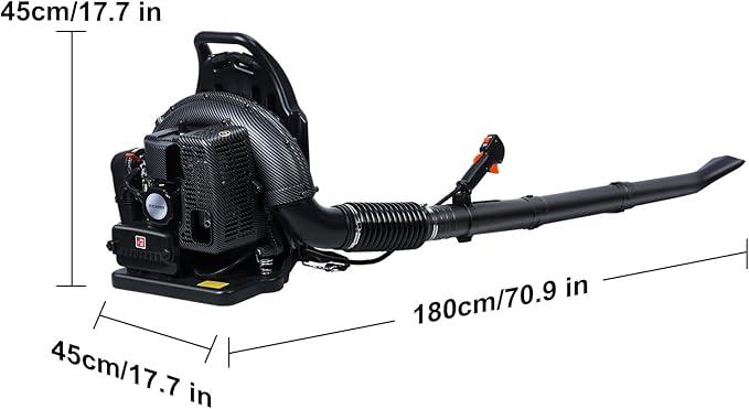 Backpack Leaf Blower 63CC 665CFM 2 Stroke Gas Leaf Blower Leaf Blower with Air Cooling Gasoline Backpack Blowers Gas Powered Snow Blower for Outdoor (EB650-Black)