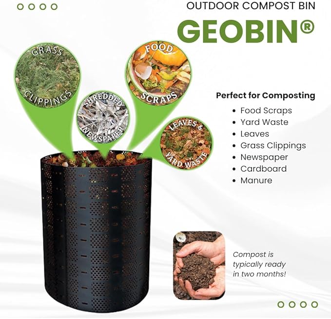 Compost Bin by GEOBIN - 246 Gallon Expandable Easy Assembly Made in The USA (Green)