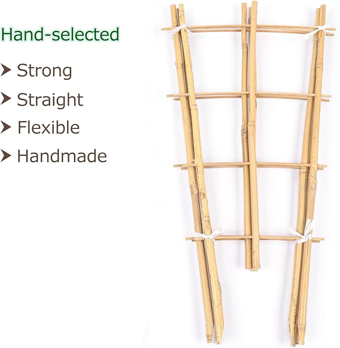 Trellis for Climbing Plants Indoor Outdoor Natural Bamboo Trellis 24 Inch 3 Pack Garden Trellis for Potted Plants Ivy Monstera Houseplants