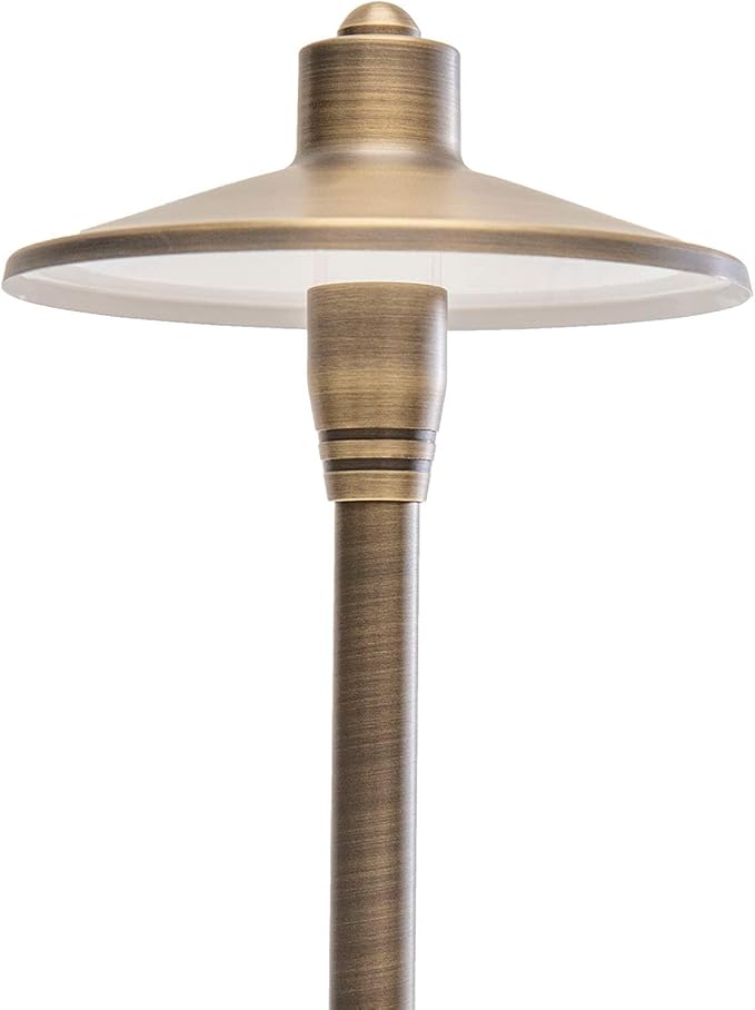 12V Brass LED Landscape Lighting Kit (6 Outdoor Spotlights 2 Path Lights) with 100W Low Voltage Transformer for House Yard Lawn Pathway Walkway Garden Driveway or Patio