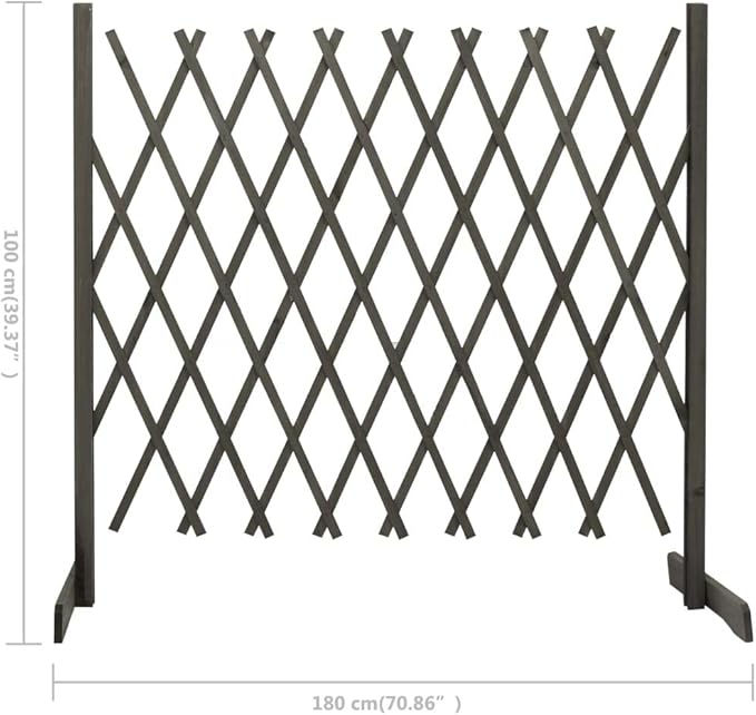 Garden Trellis Fence Wood Expandable Plant Support Climbing Lattices Wooden Decorative Divider Wall for Lawn Backyard Balcony Patio Outdoor Gray 70.9 x 39.4
