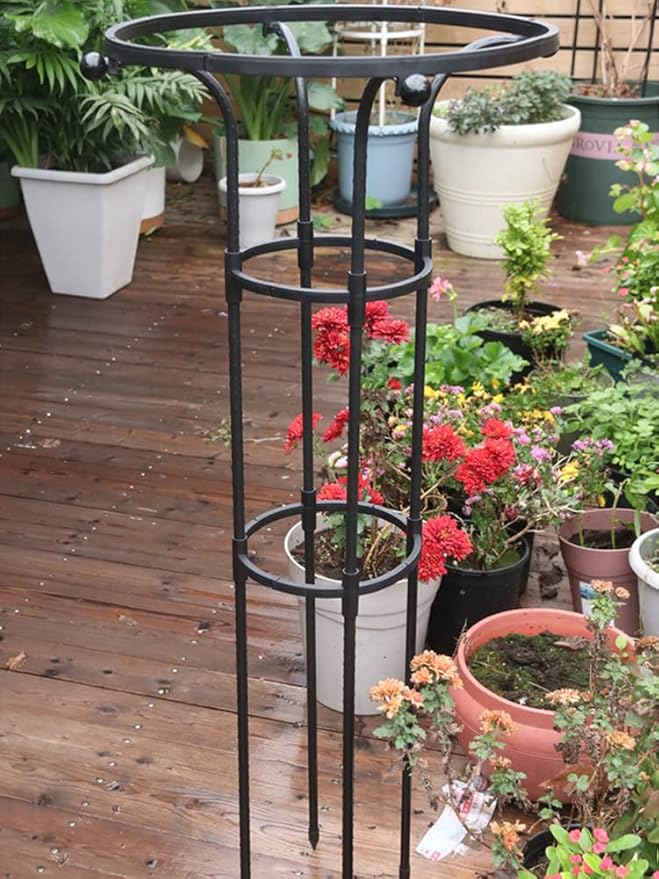 6FT Garden Trellis for Climbing Plants 2 in 1 Plant Cages &amp Supports for Vines Crop Potted/Climbing Plants Indoor Outdoor Plant Stake for Flower Vegetable Tomato Pot Trellis(White)