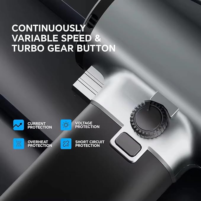 Xoopon Pro Car Blower &amp Oversize Turbo Dryer for Cars | 750W 3.6LB Thrust Cordless | 64mm Turbo Fan for Wheels Snow Golf | Handheld Car Dryer