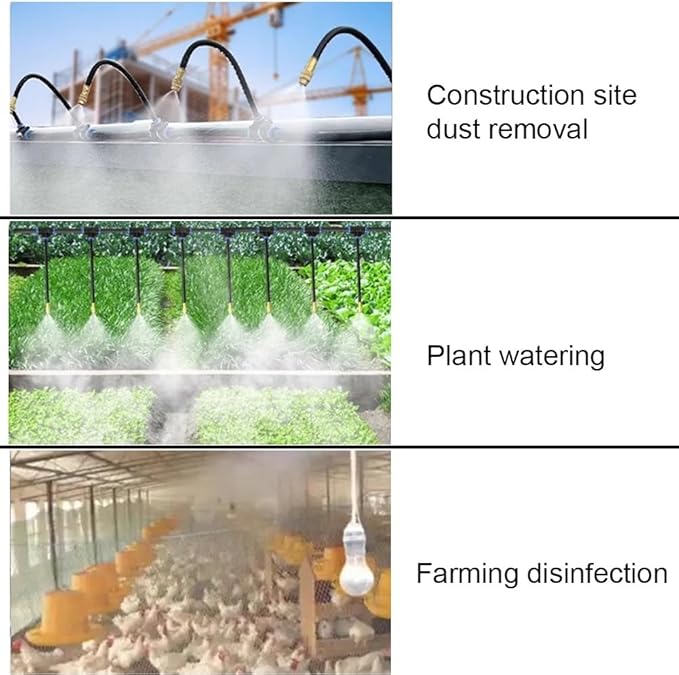 Automatic Drip Irrigation Kits 360° Curved Garden Irrigation Kit with Adjustable Nozzles Quick Installation Watering for Greenhouse Lawn Outdoor Plants(40m/131ft)