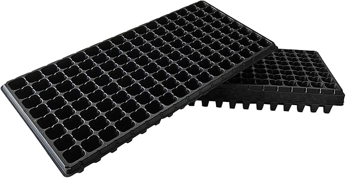 10Pcs 128 Cell Seed Starter Trays Thick Durable Nursery 128 Cell Plug Tray Seedling Flat Plastic Shallow Tray for TD538 1020 Trays (21.26 11.02 Deep 1.89) GGBQ128