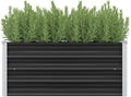 Galvanized Garden Raised Bed Kit Outdoor Galvanized Planter Garden Boxes for Vegetables Large Planter Raised Beds Anthracite 39.4x15.7x17.7 Galvanized Steel