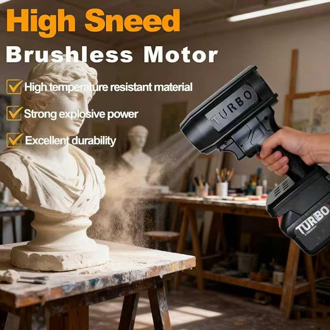 Electric Cordless Leaf Blower 150000 RPM Turbo 200 Mph High-Power Blower Portable Handheld Leaf Blower for Patio Cleaning Lawn Care Blowing Leaves (for Makita)